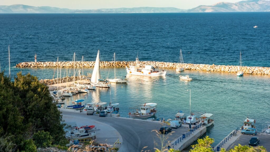 Alimos Marina jetties lined with yachts for sale in Athens