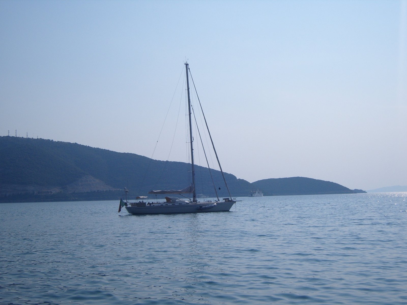Photographing a yacht in good light for a brokerage listing in Greece